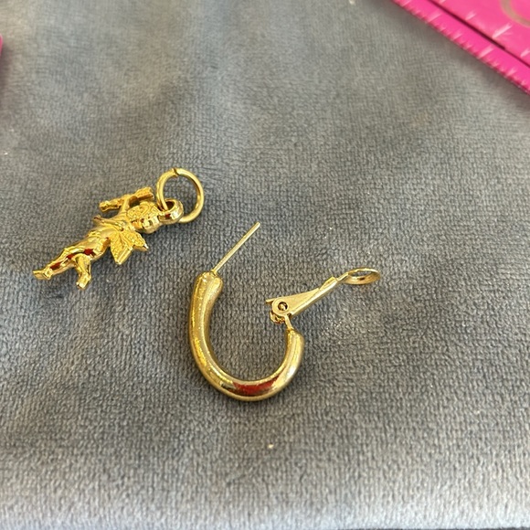 Cherub Charm on 3/4” Elongated Hoop Earrings-boutique - Picture 6 of 6